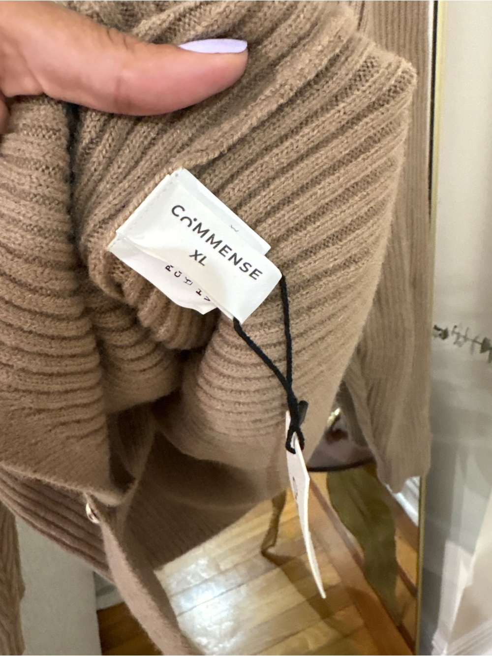 Commense Taupe Ribbed Button-Up Cardigan - Picture 5 of 9